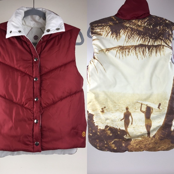 lululemon athletica Jackets & Blazers - Lululemon Vintage Aloha Reversible Vest Red White